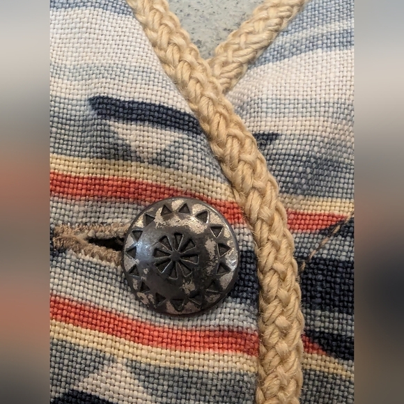 Jones New York vintage Linen Striped Aztec Vest Women's Size Medium - Picture 8 of 15
